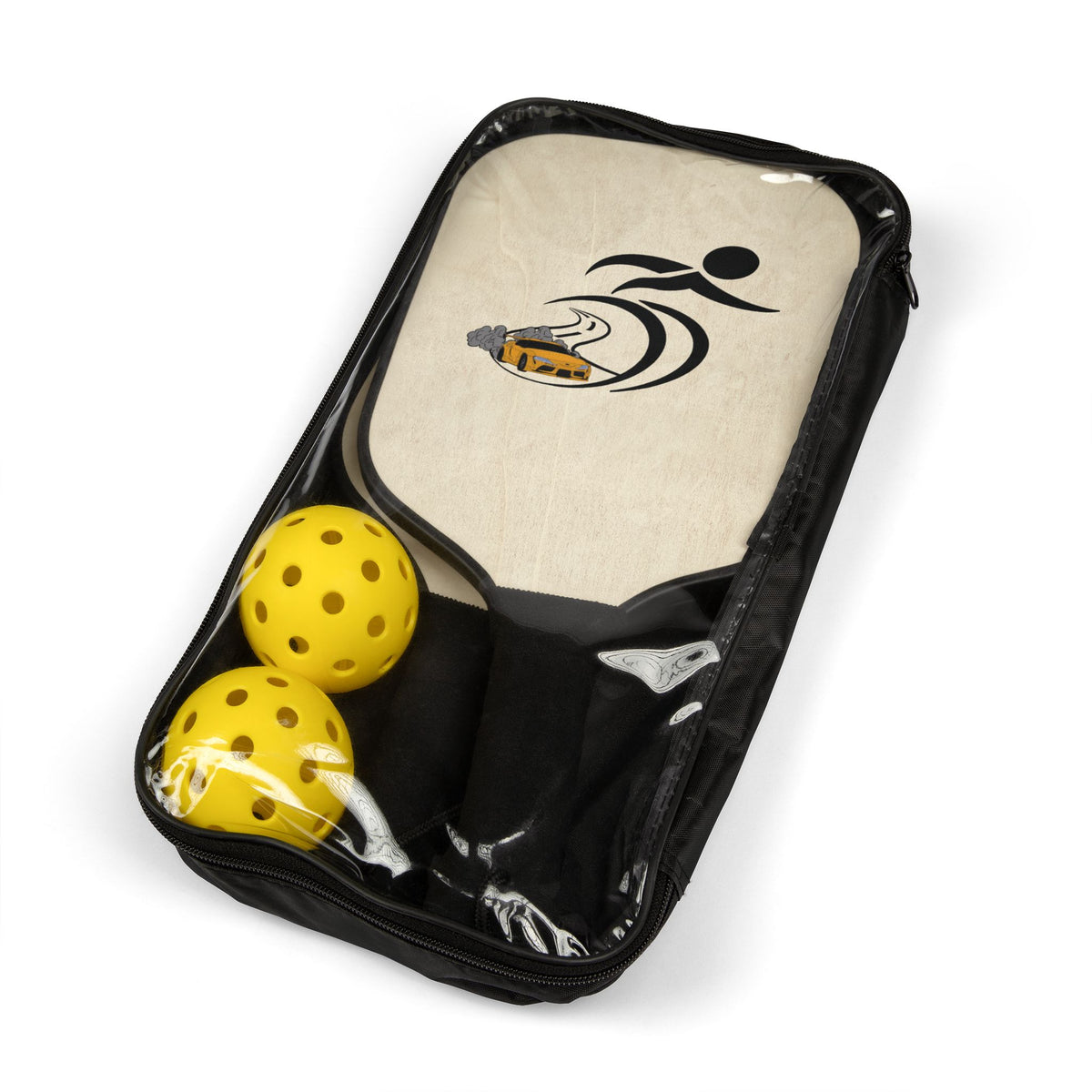 Pickleball Paddle Set – Lightweight Wood Kit with Playful Swirl Logo (2 Paddles + 2 Balls)